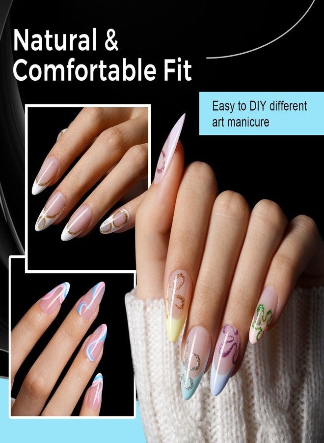 TOMICCA Nail Tips Medium Almond Nail Tips 240Pcs Clear Acrylic Nails Pre-shape Gel Nails for Nail Extension False Nail Tips 12 Sizes - Image 3