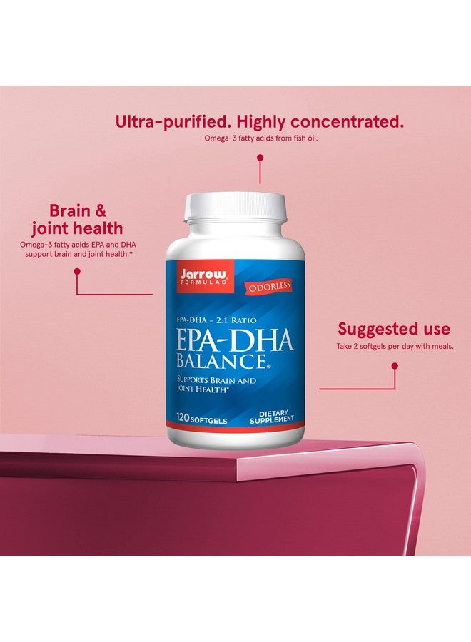 jarrow formulas Epadha Balance 600 Mg 120 Softgels 2:1 Ratio Of Epa & Dha Supplement Supports Brain & Joint Health Ultrapurified Highly Concentrated 60 Servings (Packaging May Vary) - Image 4
