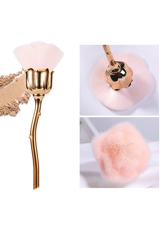 KuAoyoja Nail Art Dust Powder Remover Pink Rose Soft Brush Acrylic Nail Arts Manicure Dust Cleaner Brush For Nail Trimming Cleaning Makeup Brush Tools (Pink) - Image 1