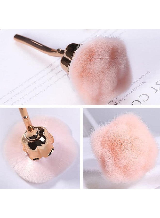 KuAoyoja Nail Art Dust Powder Remover Pink Rose Soft Brush Acrylic Nail Arts Manicure Dust Cleaner Brush For Nail Trimming Cleaning Makeup Brush Tools (Pink) - Image 2