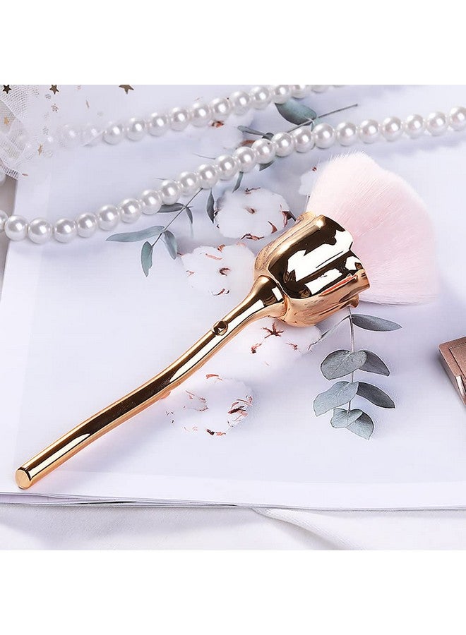 KuAoyoja Nail Art Dust Powder Remover Pink Rose Soft Brush Acrylic Nail Arts Manicure Dust Cleaner Brush For Nail Trimming Cleaning Makeup Brush Tools (Pink) - Image 3