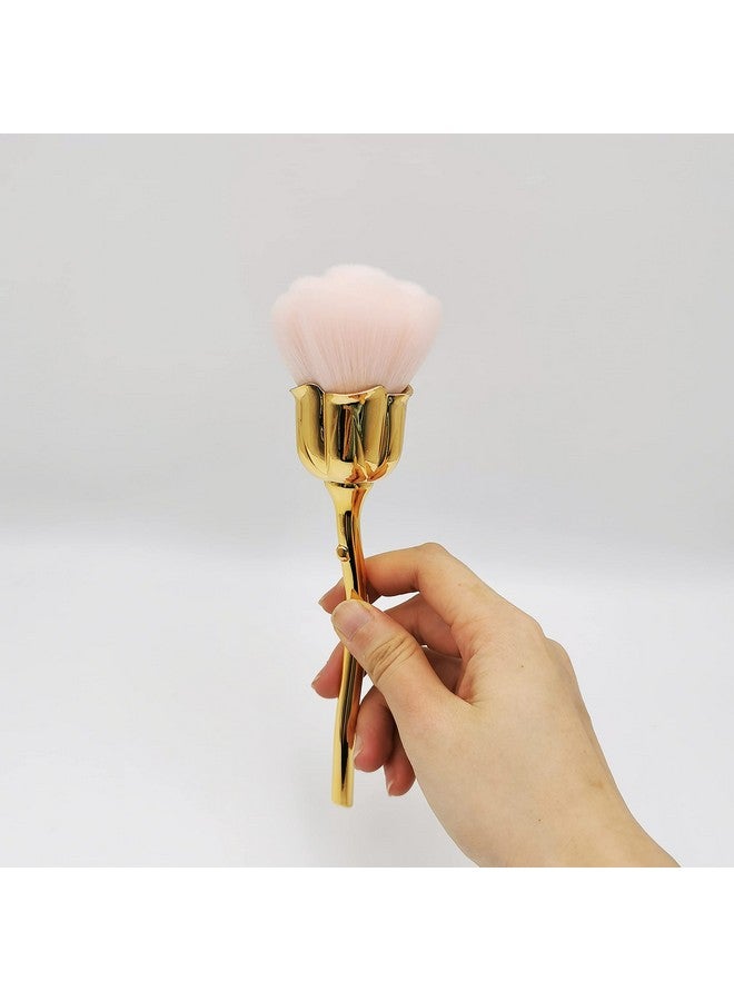 KuAoyoja Nail Art Dust Powder Remover Pink Rose Soft Brush Acrylic Nail Arts Manicure Dust Cleaner Brush For Nail Trimming Cleaning Makeup Brush Tools (Pink) - Image 5