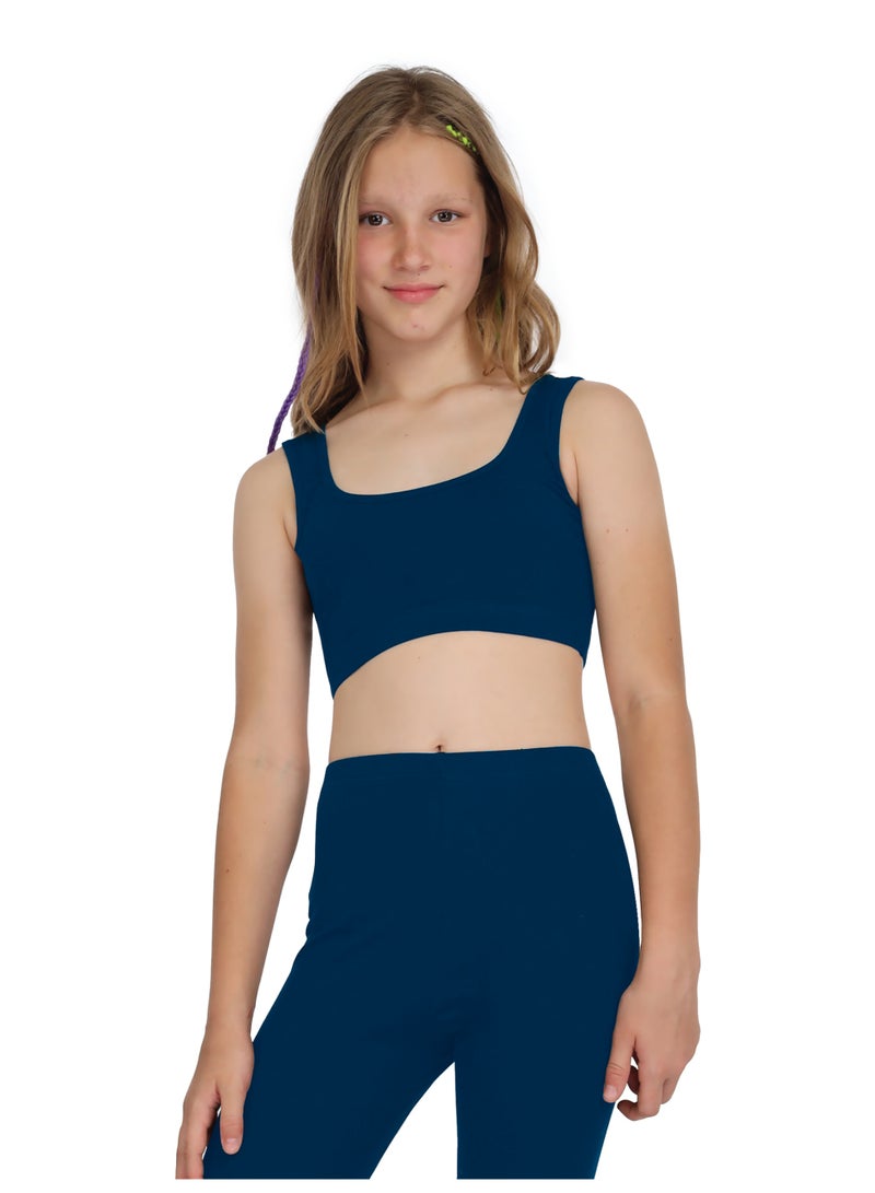 جولد كراون سوفت برا حمالة عريضة قطن للبنات  - كحلى - Image 1