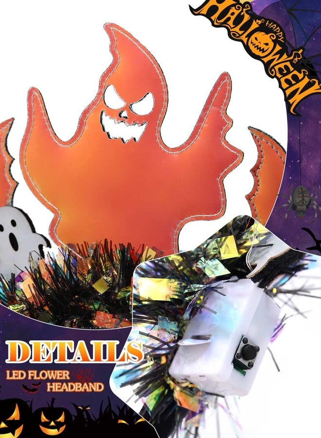 ووي عصابات رأس مضيئة للهالوين من Woeoe، عصابات شعر على شكل أشباح، إكسسوارات شعر للمهرجانات والأزياء التنكرية للنساء - Image 4