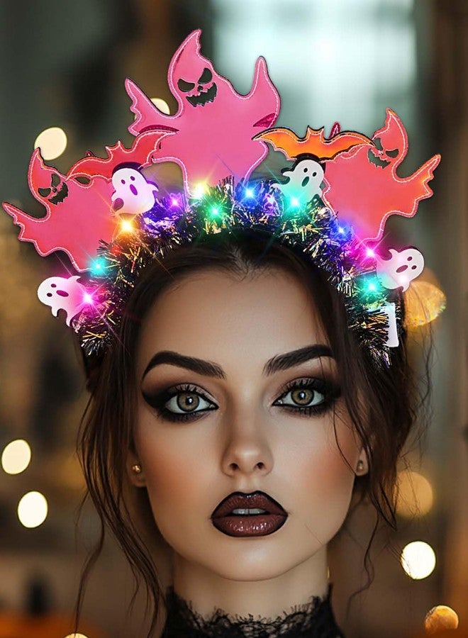 ووي عصابات رأس مضيئة للهالوين من Woeoe، عصابات شعر على شكل أشباح، إكسسوارات شعر للمهرجانات والأزياء التنكرية للنساء - Image 5