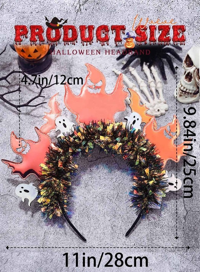 ووي عصابات رأس مضيئة للهالوين من Woeoe، عصابات شعر على شكل أشباح، إكسسوارات شعر للمهرجانات والأزياء التنكرية للنساء - Image 2