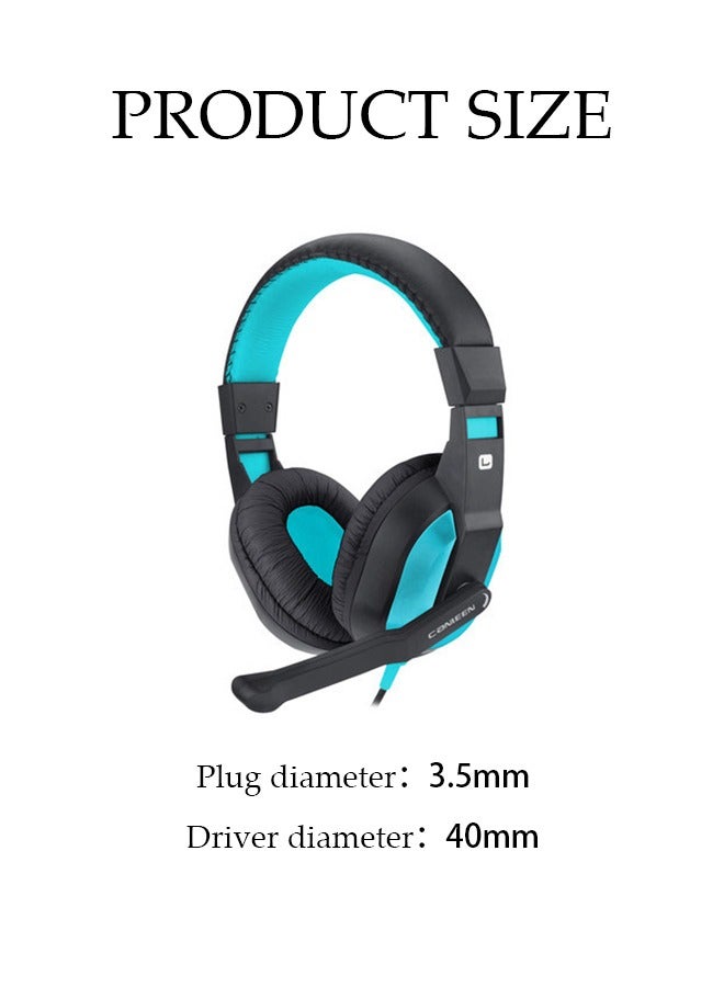 DUNISO Wired Gaming Headphones, Headset With Microphone, Subwoofer Headphones,For PS4, PS5, XOne, XSeries, Nintendo Switch And PC,Double Hole 3.5mm Interface，Blue  - Image 3