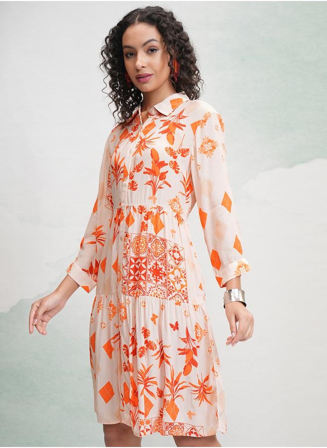 Vishudh Printed Shirtwaist Dress  - Image 4