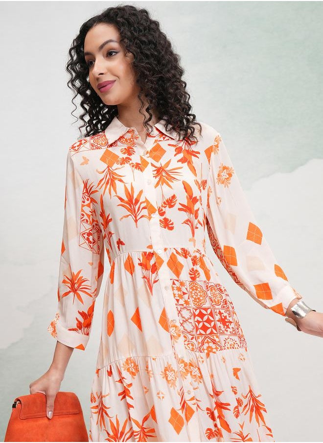 Vishudh Printed Shirtwaist Dress  - Image 1