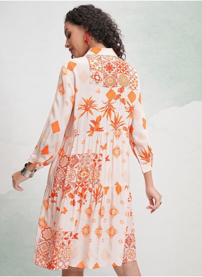 Vishudh Printed Shirtwaist Dress  - Image 3