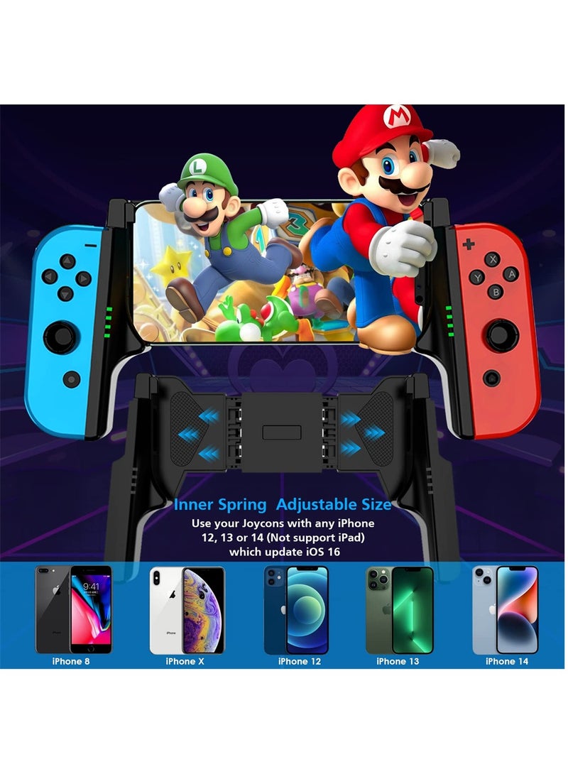 KASTWAVE Switch Controllers One-Piece Joypad Controller for Nintendo Switch Joy-Con and for iPhone with iOS 16 Joy Con Attachments Switch Handheld Grip with Adjustable Function - Image 5