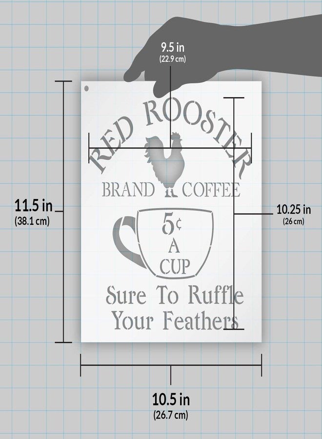 Studio R 12 Coffee Sign Stencil by StudioR12 | Vintage Rooster Word Art - Reusable Mylar Template | Painting, Chalk, Mixed Media | Use for Crafting, DIY Home Decor - STCL1428_1 | Multiple - Image 2