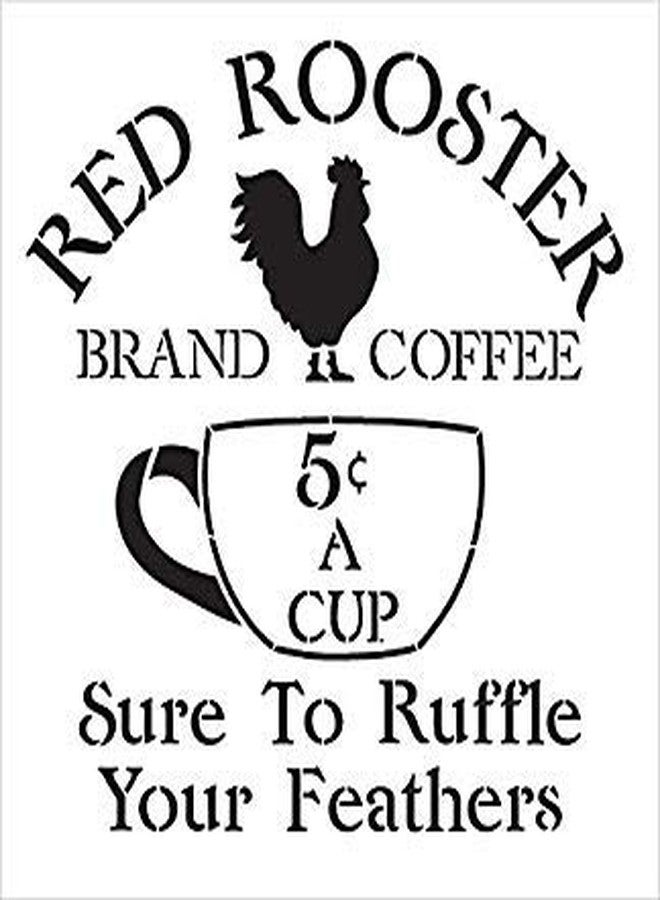 Studio R 12 Coffee Sign Stencil by StudioR12 | Vintage Rooster Word Art - Reusable Mylar Template | Painting, Chalk, Mixed Media | Use for Crafting, DIY Home Decor - STCL1428_1 | Multiple - Image 4