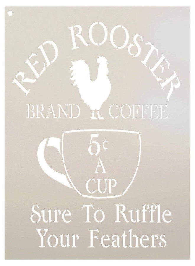 Studio R 12 Coffee Sign Stencil by StudioR12 | Vintage Rooster Word Art - Reusable Mylar Template | Painting, Chalk, Mixed Media | Use for Crafting, DIY Home Decor - STCL1428_1 | Multiple - Image 1