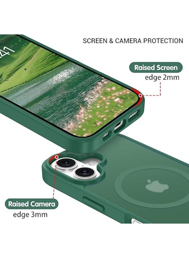 Magnetic for iPhone 16 Plus Case, [Compatible with Magsafe] [Translucent Matte] Slim Shockproof Women Men Girls Protective Phone Case for iPhone 16 Plus 6.7 inch (Green) - Image 3