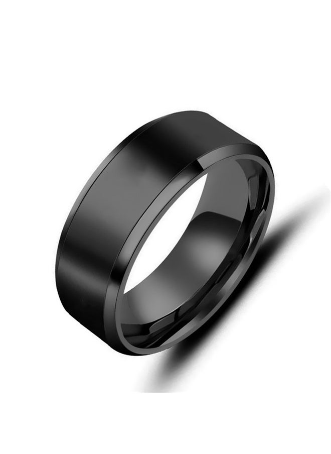 yongsheng Minimalist Titanium Steel Ring，6mm Classical Simple Plain Brushed White Black Wedding Band Ring  - Image 1