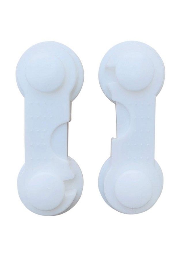 The Little Lookers Multipurpose Non Toxic Bpa Free Safety Lock For Doors Cabinet Fridge Drawer ; Safety Accessories For Baby Child Kids Infant Toddler (White Pack Of 2)  - Image 1