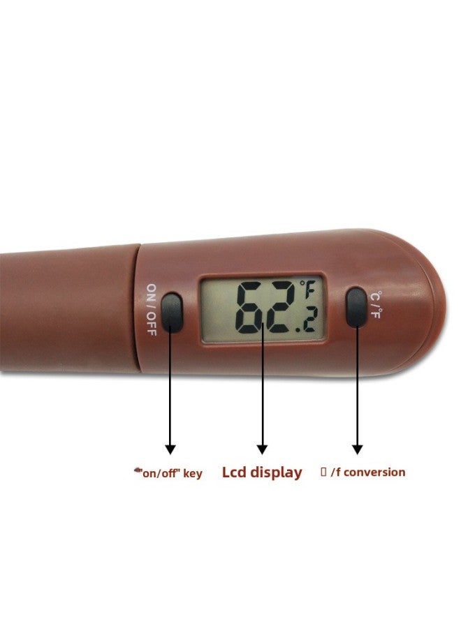 Kaitai KT Food Chocolate Thermometer Scraper Silicone Baking Syrup Barbecue Electronic Digital Thermometer-Temperature Measurement Range:Blue And White Short Style-scraper Style  - Image 2