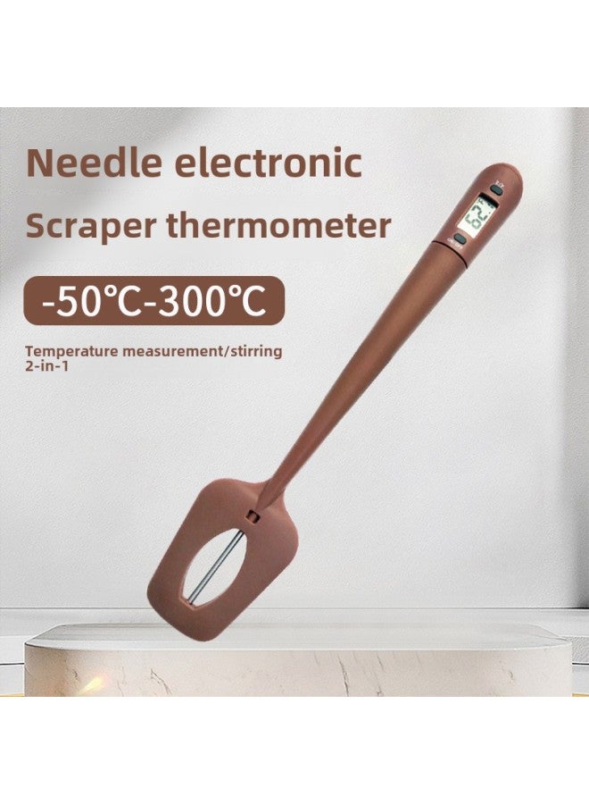 Kaitai KT Food Chocolate Thermometer Scraper Silicone Baking Syrup Barbecue Electronic Digital Thermometer-Temperature Measurement Range:Blue And White Short Style-scraper Style  - Image 1