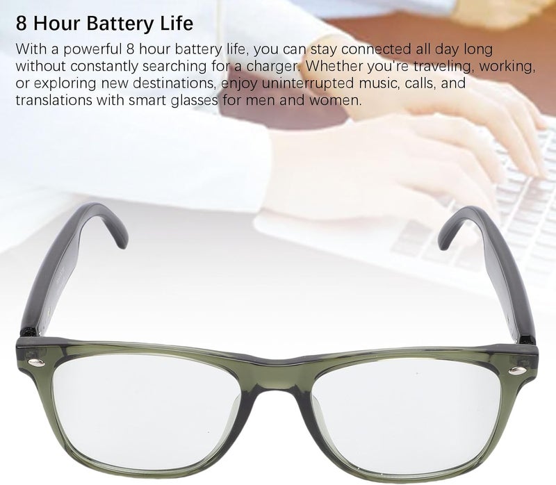 Smart Glasses with AI Translator, Bluetooth 5.3 for 144 Languages Real Time Translation, Anti Blue Light Lens, Open Ear Audio, 8H Battery, Touch Control for Travel Music Calls - Image 5