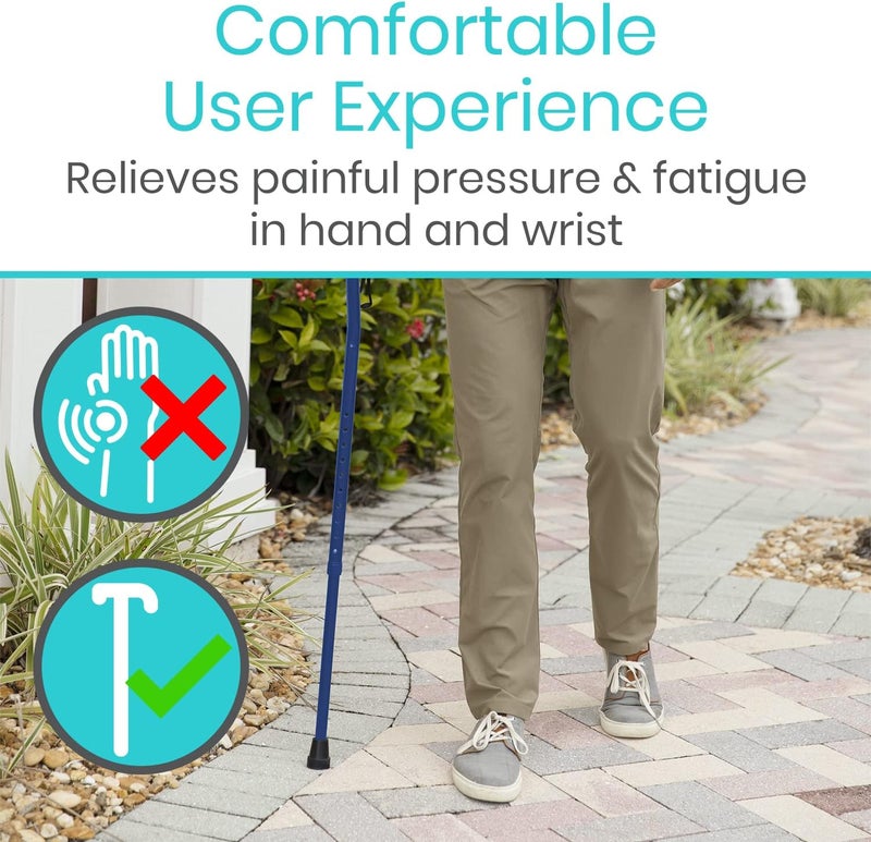 Vive Bariatric Walking Cane  Heavy Duty Adjustable Cane 2938 Supports Up to 600lb  Ergonomic Offset Hand Grip  Walking Stick for Men Women Senior Adult  34 Inch Rubber Weighs 25 lbs - Image 5