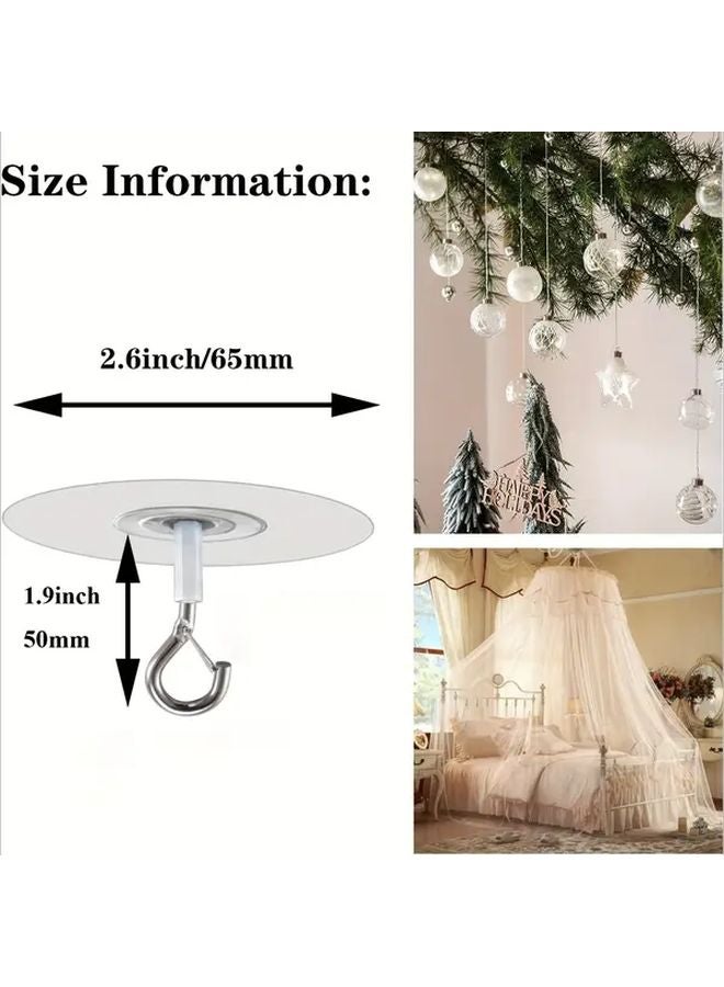 4Pcs Self Adhesive Ceiling Hooks No Drill Swivel Carabiner For Home Decor - Image 4
