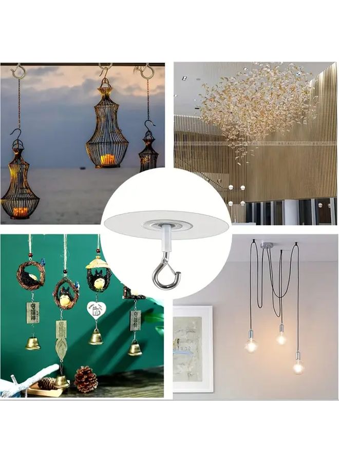 4Pcs Self Adhesive Ceiling Hooks No Drill Swivel Carabiner For Home Decor - Image 5