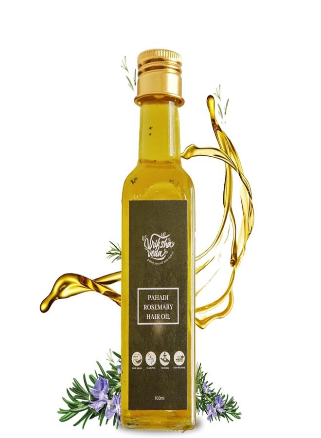 Vriksha Veda Solar Macerated Pahadi Rosemary Hair Oil for Men and Women I Promotes Hair Growth and Reduce Hair Fall I Nourishes Dull, Dry and Damaged Hair I 100 ml - Image 1