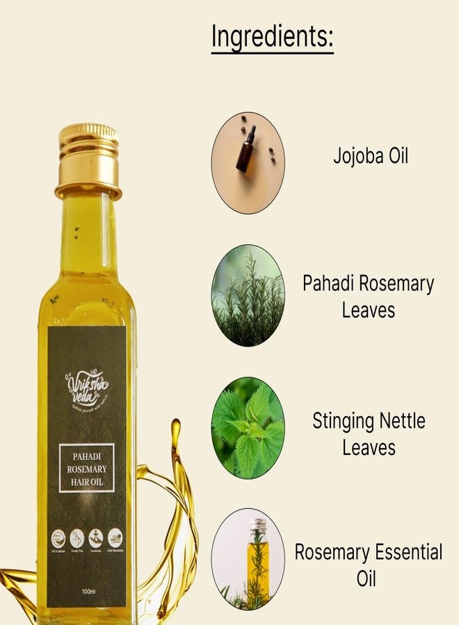 Vriksha Veda Solar Macerated Pahadi Rosemary Hair Oil for Men and Women I Promotes Hair Growth and Reduce Hair Fall I Nourishes Dull, Dry and Damaged Hair I 100 ml - Image 3