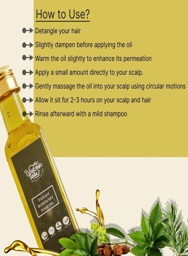 Vriksha Veda Solar Macerated Pahadi Rosemary Hair Oil for Men and Women I Promotes Hair Growth and Reduce Hair Fall I Nourishes Dull, Dry and Damaged Hair I 100 ml - Image 4