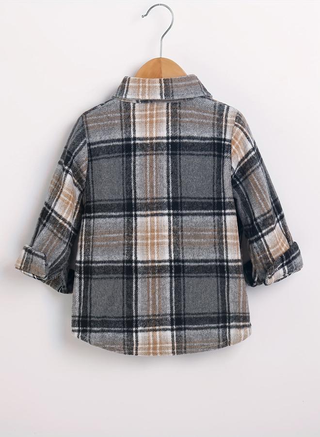 Take Two Boys Checked Button Up Pocket Detail Jacket - Image 3
