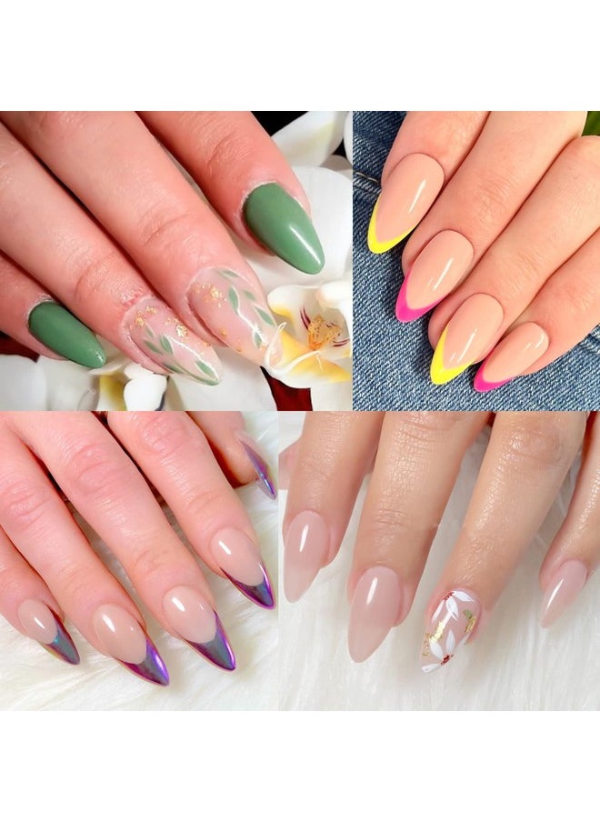 UNA GELLA - UNA GELLA Medium Almond Gel x Nail Tips, 504PCS Clear Fake Nails Tips Almond Shape Full Cover - Short Almond Acrylic Gel Nail Extension For Diy home Salon 12 Sizes - Image 1