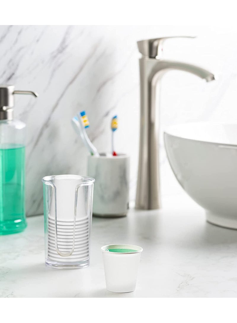 KASTWAVE 50ml White Paper Cups Small Disposable Bathroom Espresso Mouthwash Cups Hot Cold Beverage Drinking Cup Small Blue Paper Cups for Mouthwash for Party Picnic Travel and Event 100 Pack - Image 2