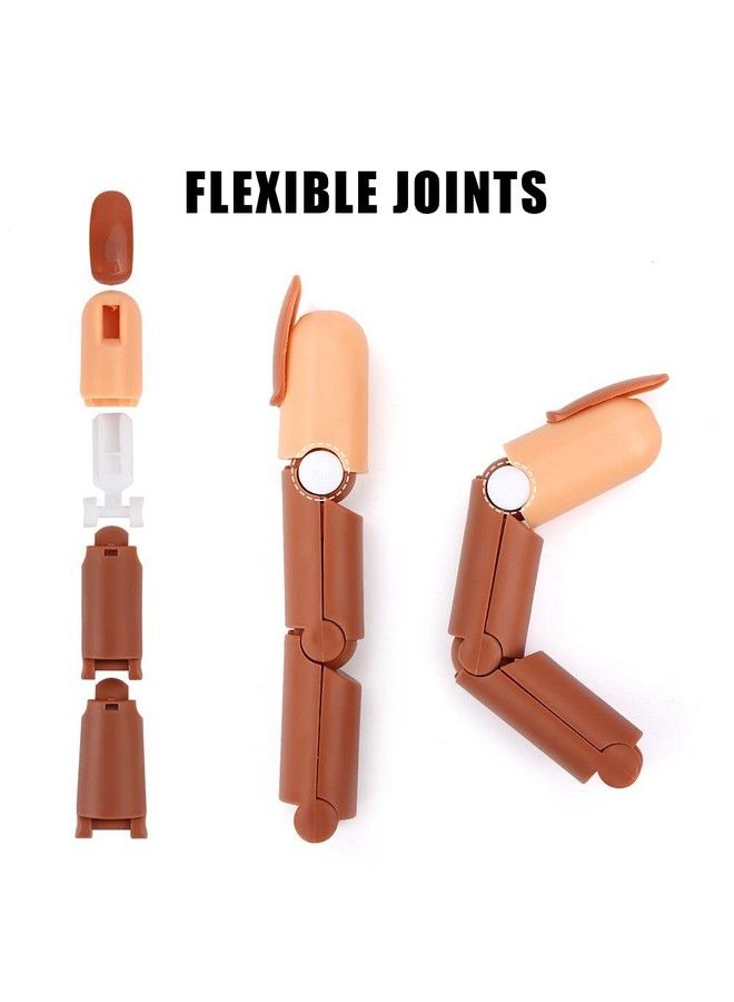 Deciniee Practice Finger For Acrylic Nails A Adjustable Fake Mannequin Fingers With A Acrylic Finger Base And 100Pcs Brown Nail Tips Movable Flexible Training Fake Finger Nail To Practice Nail Art - Image 4