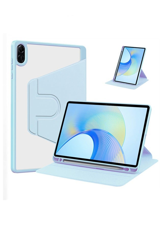 Honor Pad X9 11.5 Inch,Tablet Protective Case With Pen Slot, Acrylic 360 ° Rotating Design, Automatic Wake-up/sleep, Soft Leather,Blue  - Image 1