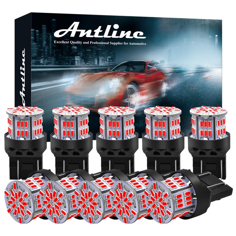 Antline 7440 7443 T20 992 LED Bulbs Red Super Bright 3014 54SMD LED Replacement for 12 V24V RV Camper Car Vehicle Trailer Boat Trunk Tail Brake Turn signal Lights Pack of 10 - Image 3