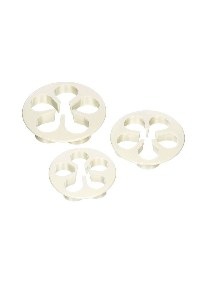 NIBEMINENT 3-Piece Blossom Rose Petal Cutter White 2x2.5x3inch - Image 1