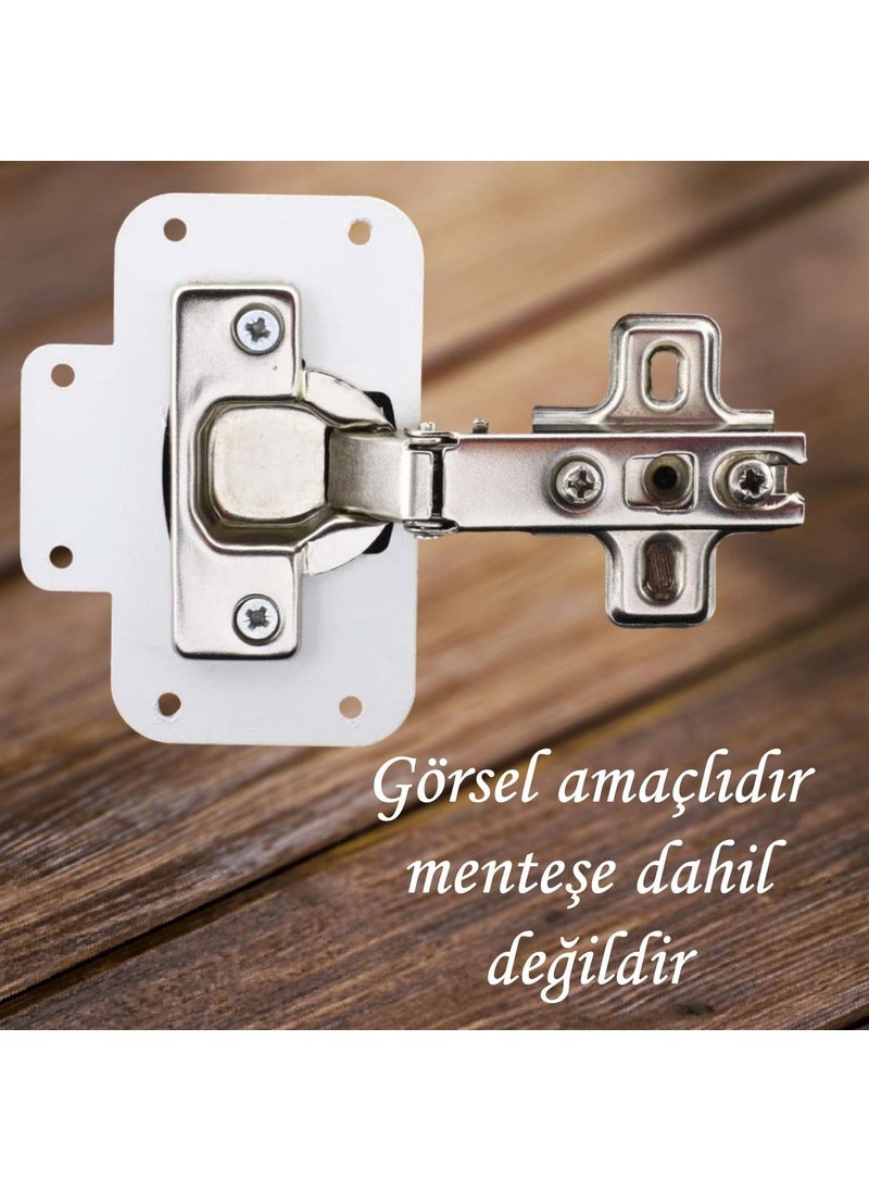 Glaswen Cabinet Door Stone Hinge Repair Sheet Practical Repair Kit White Metal Recess Plate 6.5 x 9 cm (6 Pieces)  - Image 3