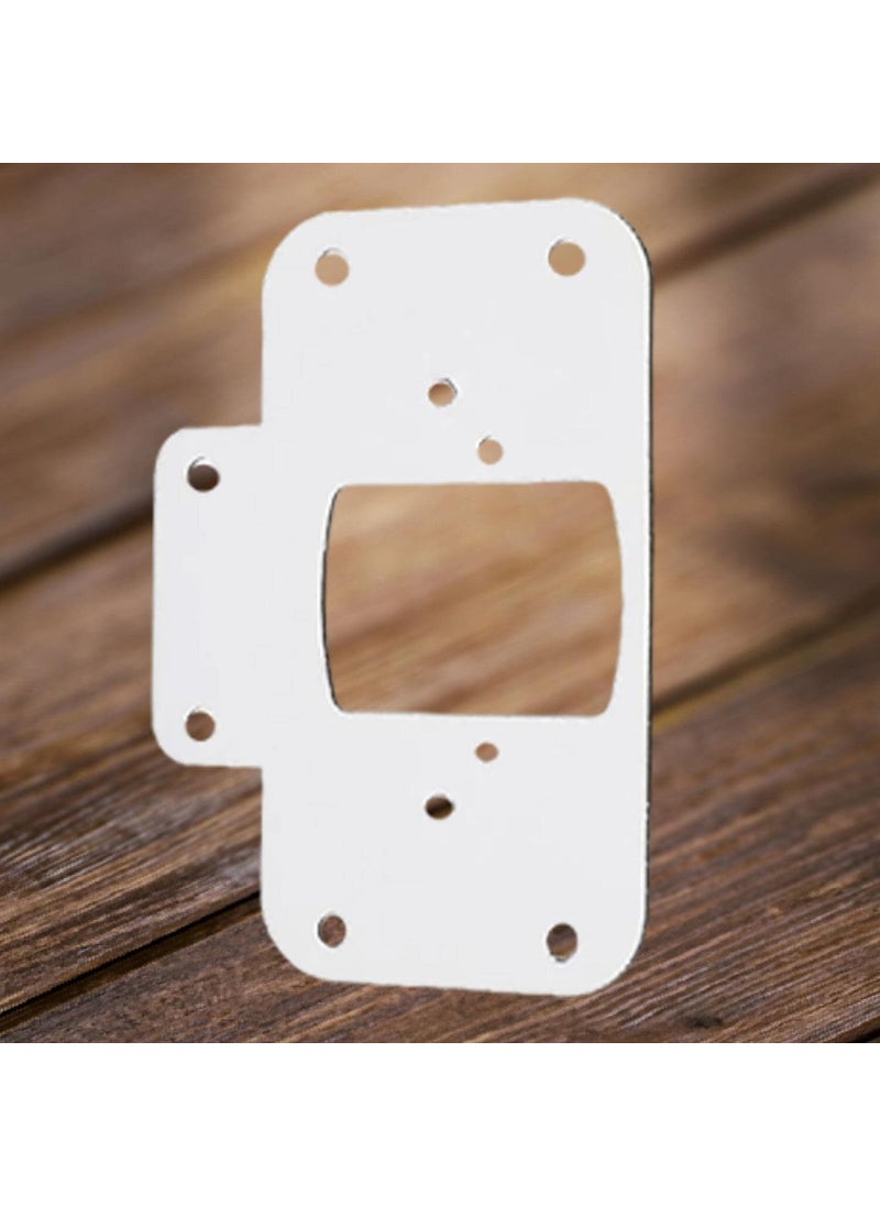 Glaswen Cabinet Door Stone Hinge Repair Sheet Practical Repair Kit White Metal Recess Plate 6.5 x 9 cm (6 Pieces)  - Image 4