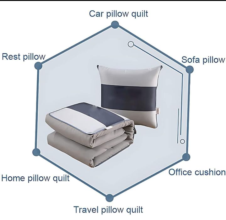 Asmafashion Cushion Pillow Portable Foldable Throw Pillow with Zipper Car Office Napping Blanket Quilt Bedding  - Image 4
