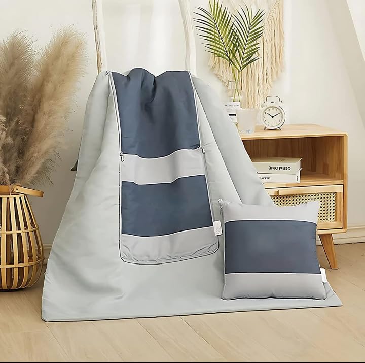 Asmafashion Cushion Pillow Portable Foldable Throw Pillow with Zipper Car Office Napping Blanket Quilt Bedding  - Image 2