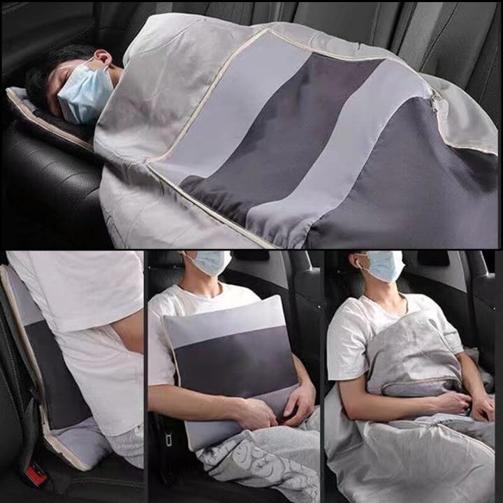 Asmafashion Cushion Pillow Portable Foldable Throw Pillow with Zipper Car Office Napping Blanket Quilt Bedding  - Image 3