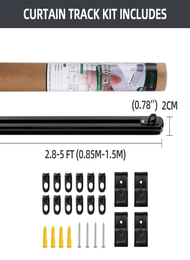 ZSTARR Retractable Ceiling Curtain Track, Measurement-Free Curtain Track 33.5''-59'',For Room Divider, Shower Curtain, Parallel bay window, RV Curtain Track (Black) - Image 5