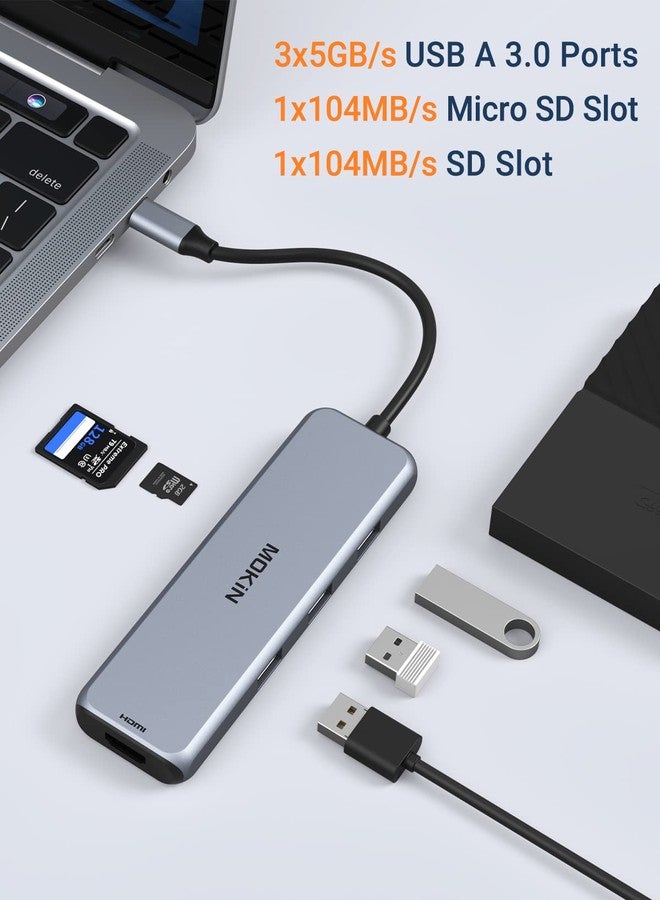 MOKiN Docking Station Dual DisplayPort, USB C Hub Dongle with 2 DP, HDMI, 3 USB A 3.0, SD & Micro SD Slot, PD Charging Port for MacBook/Dell XPS/Steam Deck/HP/Lenovo ThinkPad/Microsoft Surface - Image 5