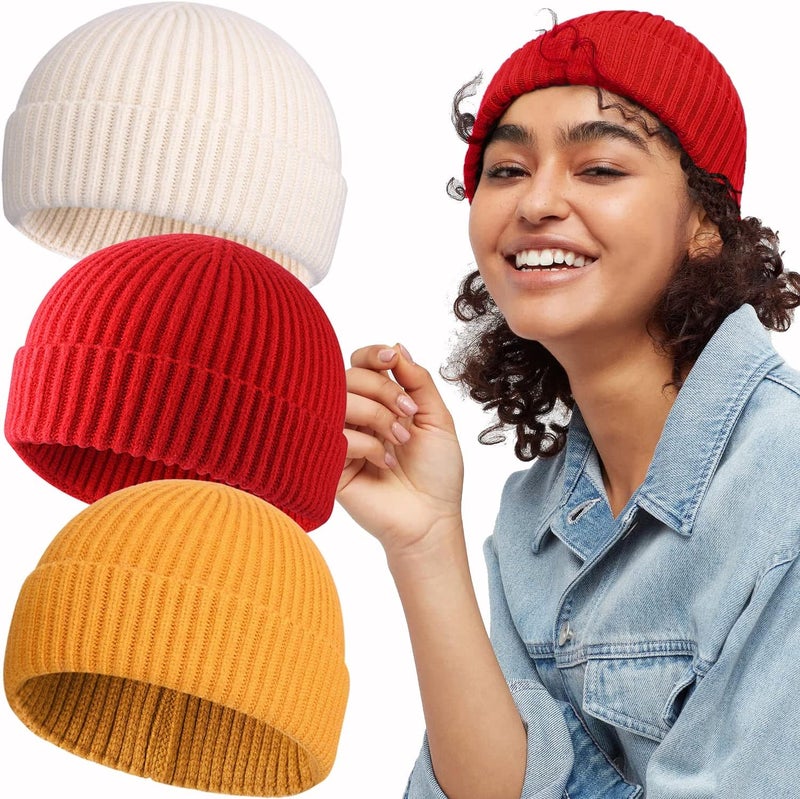 Roybens Swag Wool Knit Cuff Short Fisherman Beanie for Men Women, Winter Warm Hats - Image 1