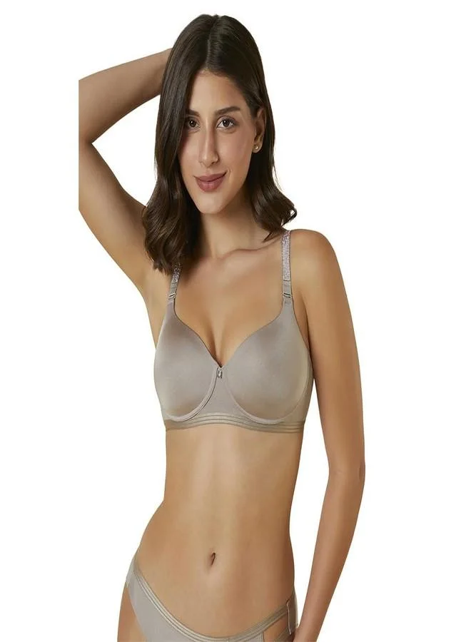 ترايامف Triumph Shiny Essential Padded Non-Wired T-Shirt Bra Beige