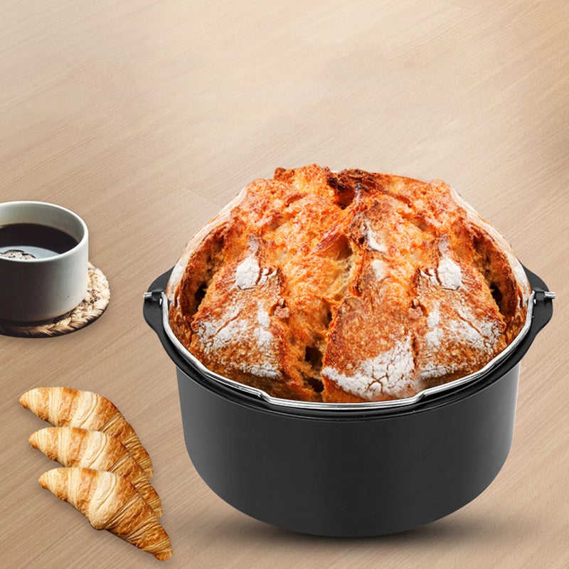 🍳 طقم أدوات للخبز مكون من سلة كيك وصينية بيتزا وصينية للقلاية الهوائية أسود مقاس ٦ إنش - Image 4