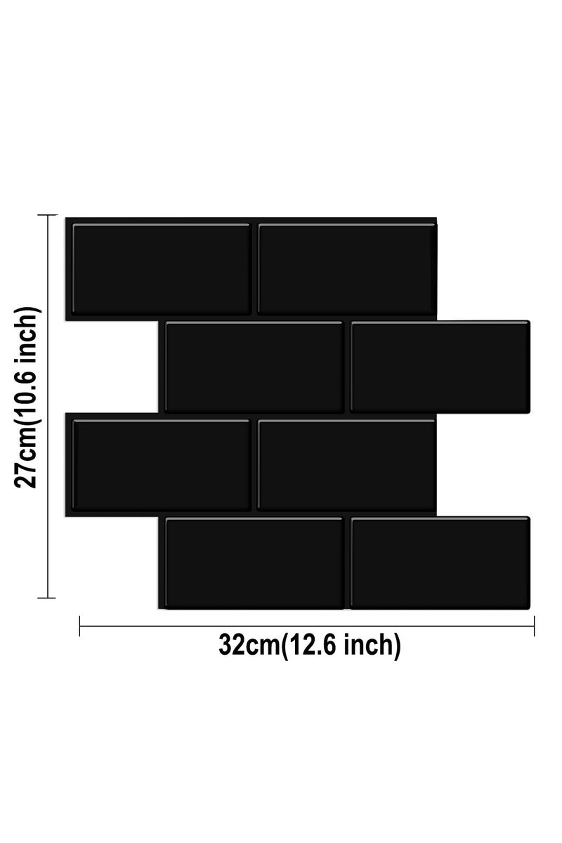 10 قطع VP214، 10 أوراق، ملصقات جدارية كبيرة قابلة للتقشير واللصق، ورق جدران من الفينيل المقاوم للماء، على شكل بلاطات طوب