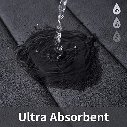 ROSMARUS Memory Foam Bath Mat 17” x 24”, Water Absorbent Shower Mat, Thick Bath Rugs for Bathroom Non Slip with PVC Backing, Ultra Soft Bathroom Rugs for Floor & Tub, Charcoal Gray - Image 3