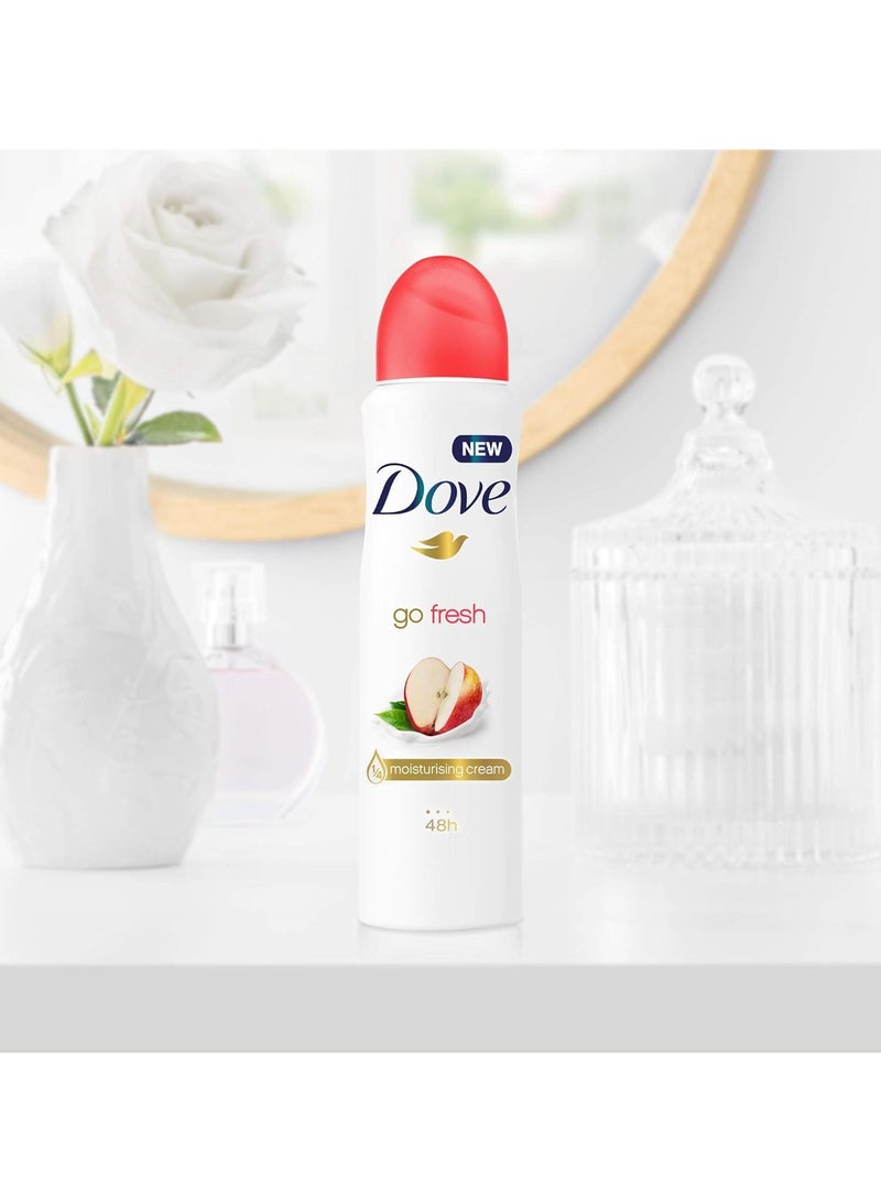 دوف جو فريش التفاح والشاي الأبيض، بخاخ مزيل العرق للنساء، 150 مل، عبوة من 6 قطع - Image 4